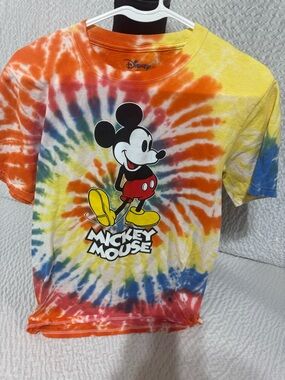 Disney Mickey Mouse Tie-Dye Tee in Yellow, Orange & Blue